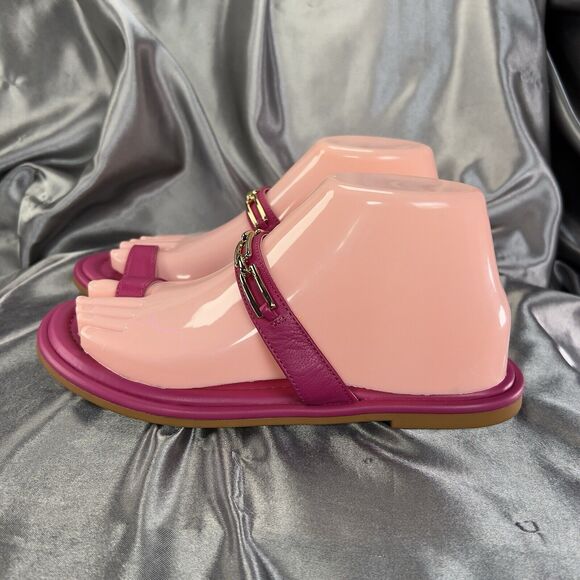 Franco Sarto Womens Jade Magenta Hot Pink Gold Flat Pool Slides‎ Shoes Size 7M - Picture 4 of 14